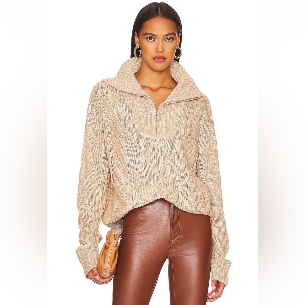 Revolve SNDYS Beige Jax Knit Sweater Size Small